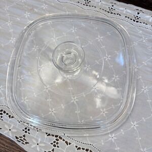 Pyrex Casserole Lid A-9-C 8.5 Inch Clear Glass Square Excellent Condition